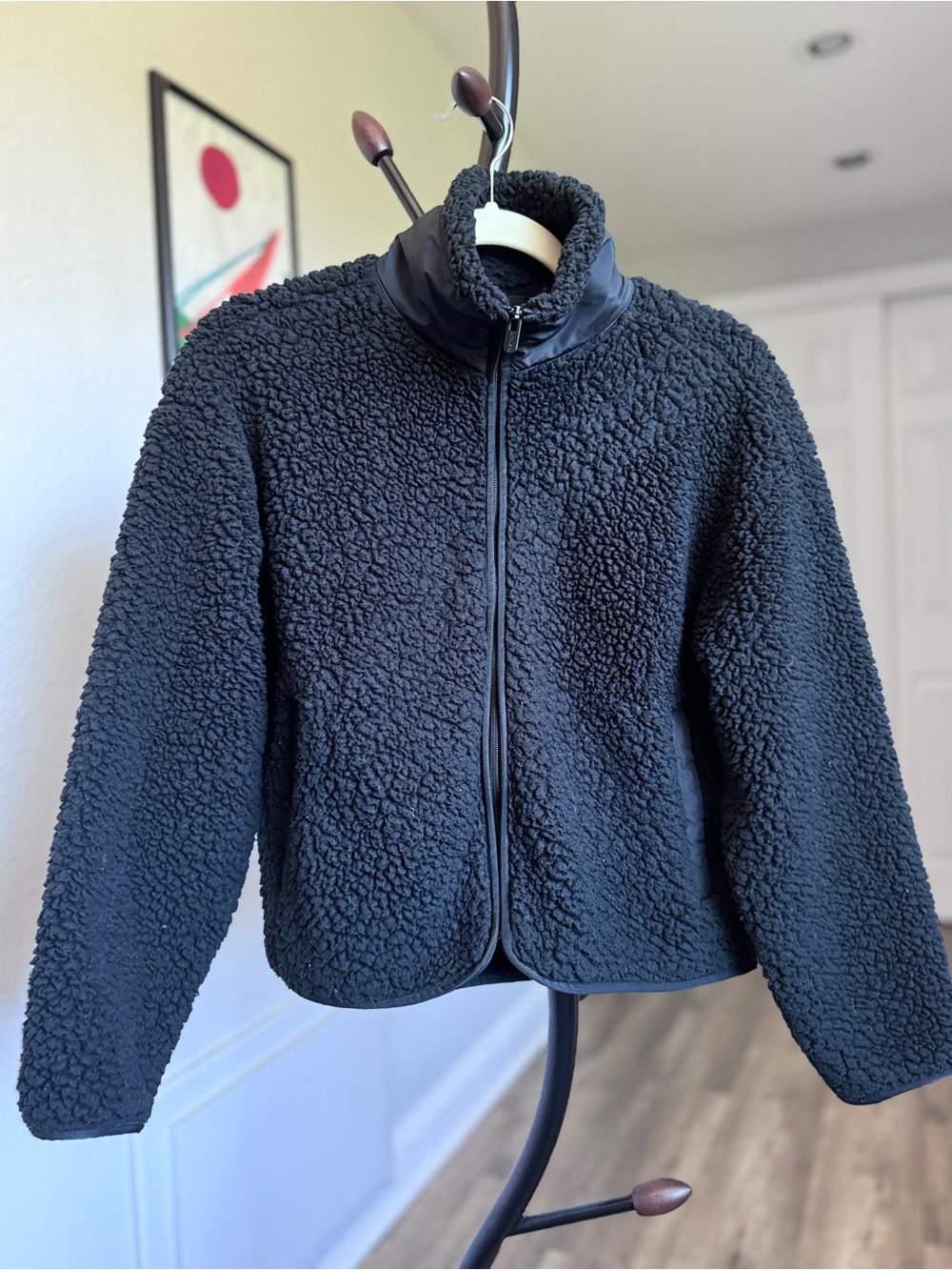 Athleta Black Sherpa Full-Zip Jacket